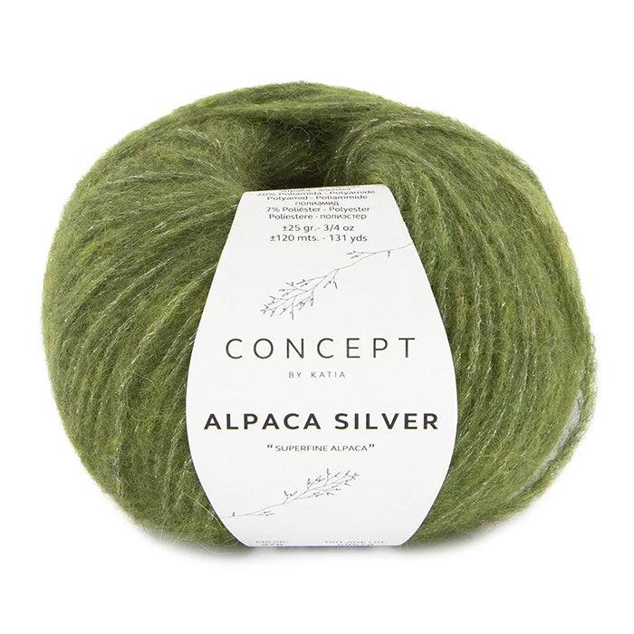 Katia Concept Alpaca Silver - Fern Green Silver (Color #278) Knitting and Crochet yarn on sale at Little Knits