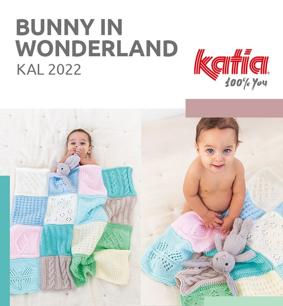 Katia Bunny Blanket Kit: 16 Balls of Yarn, Soft Toy & Pattern