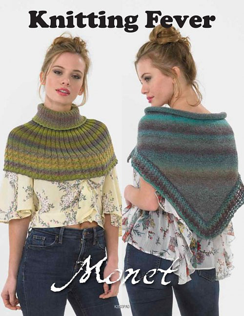 A Knitting Fever Painted Desert Pattern - Monet Shoulder Cover & Triangular Shawl (PDF)