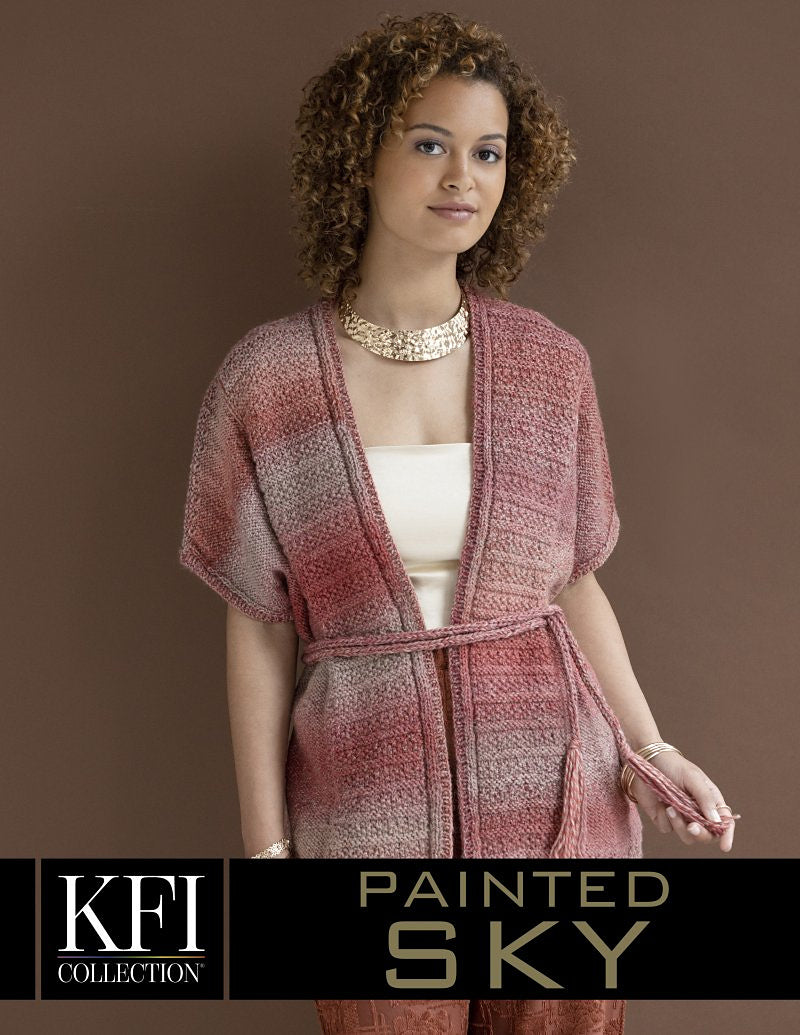 !A Knitting Fever Painted Sky Pattern - Aurora Poncho