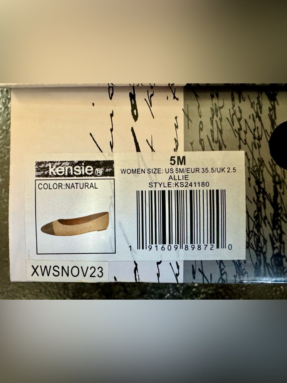 NWT Kensie Women's Allie Flat Raffia Natural Slip - Natural - Size 5M