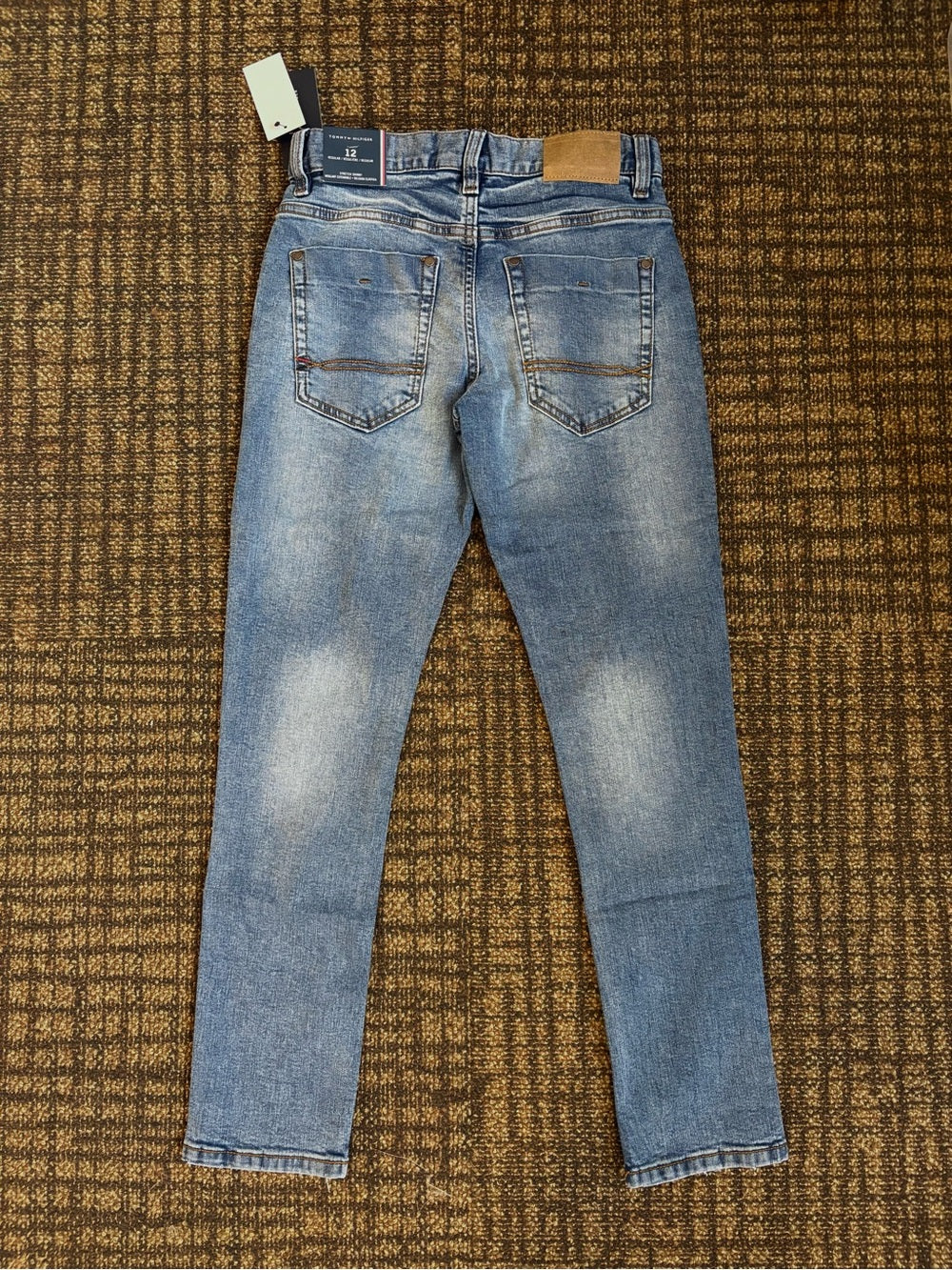 NWT, Tommy Hilfiger Boys' Straight Fit 5-Pocket Stretch Denim Jean Size: 12