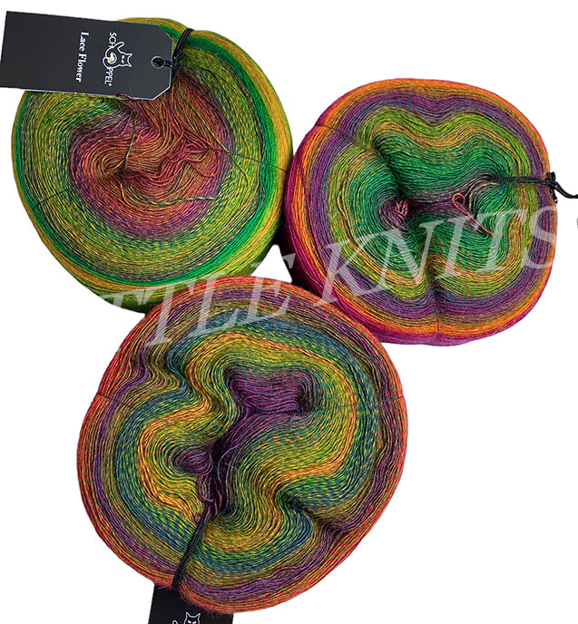 Schoppel Lace Flower - Rainforest Bloom (Color #1505) - Dye Lot B - Price is for ONE skein