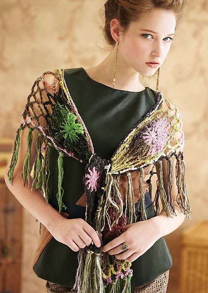 A Noro Kirara Pattern - Lacy Motif Shawl (Crochet) (PDF)