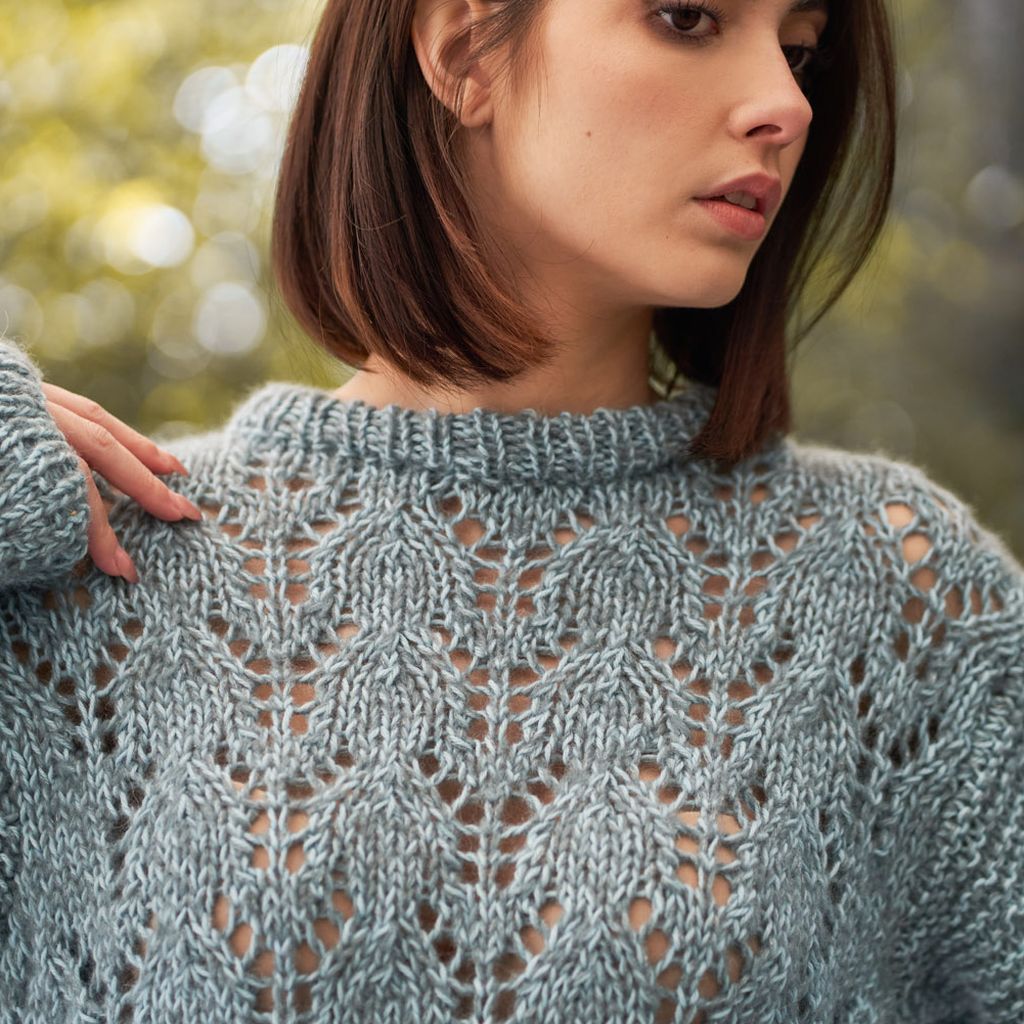 A FREE Laines du Nord Pattern - OPEN-WORK PATTERN SWEATER (PDF) (Link in description)