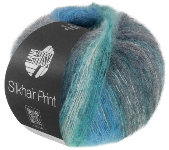 Lana Grossa SilkHair Prints - Blue/Teal/Grey (Color #437)