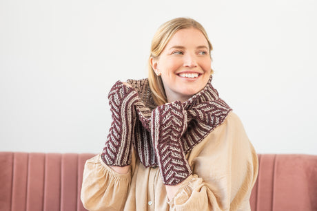 A Berroco Brioche Kniting Pattern - Chiltern Cowl and Mitts (PDF)