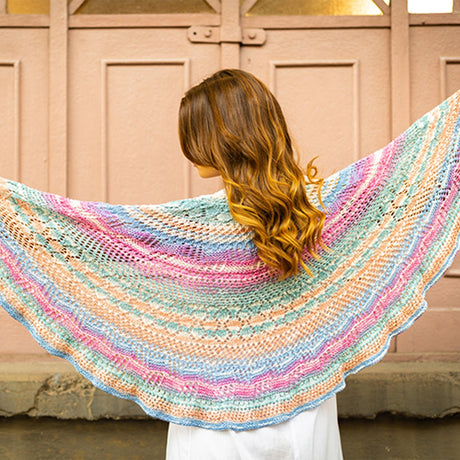 Laines du Nord Landscape Pattern - Retro Shawl (PDF) on sale at Little Knits