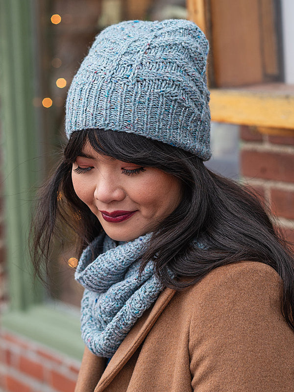 A Berroco Millstone Tweed Pattern - Lange Hat and Cowl (PDF)