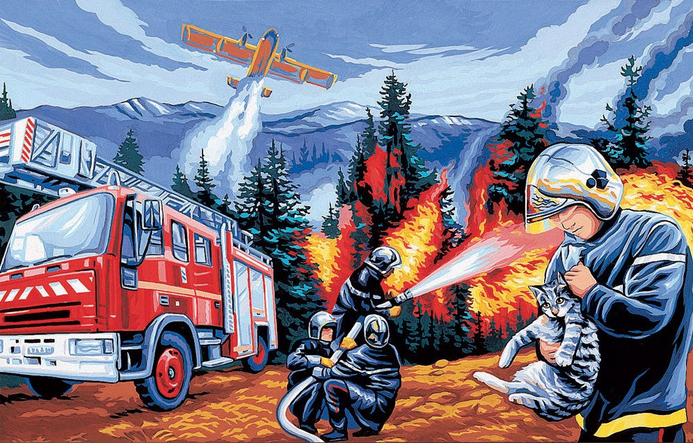 Royal Paris Needlepoint Canvas - Le Rescapé (The Rescue) - Net Profits Donated to National Fallen Firefighters Foundation