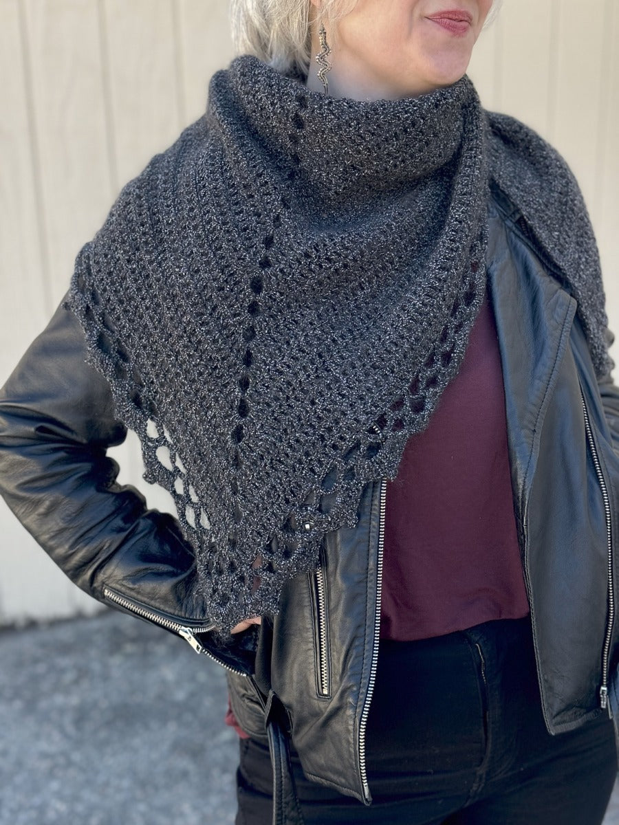 A Berroco Lumi & Aerial Pattern - Lenore Shawl - Crochet (PDF)