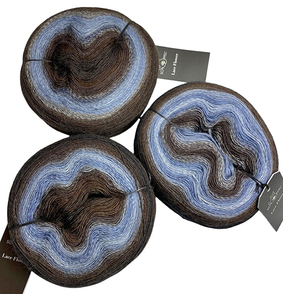 Schoppel Lace Flower - Magnetite Geode (Color #2398) - Dye Lot A3 - Price is for ONE Skein