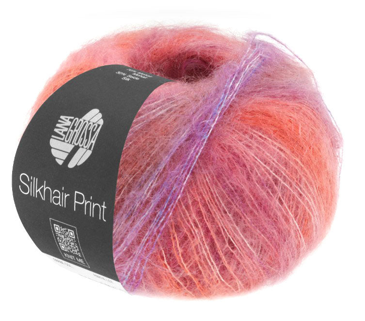 Lana Grossa SilkHair Prints - Pink Streamers (Color #409)