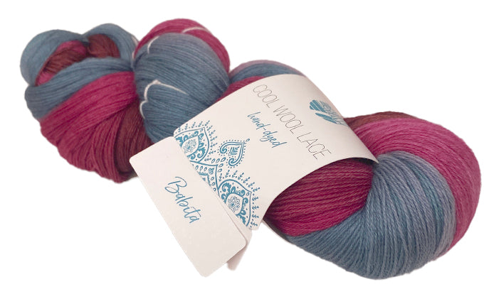 Lana Grossa Cool Wool Lace Hand-Dyed Limited Edition color 812  hand dyed yarn 55% off sale at Little Knits