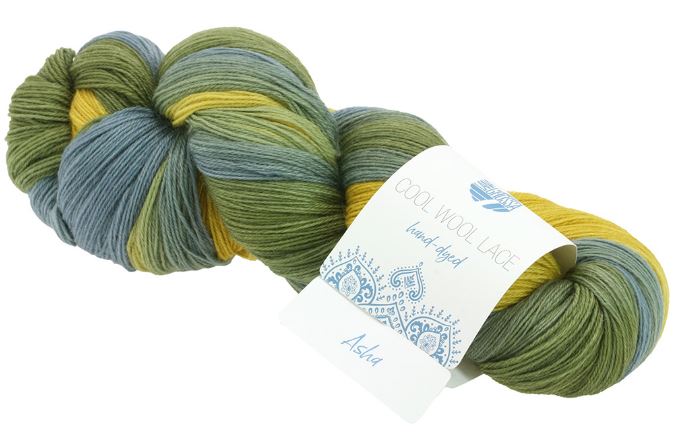 Lana Grossa Cool Wool Lace Hand-Dyed Limited Edition - Asha (Color #814) - 100 GRAMS