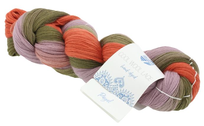 Lana Grossa Cool Wool Lace Hand-Dyed Limited Edition - Payal (Color #818) - 100 GRAMS