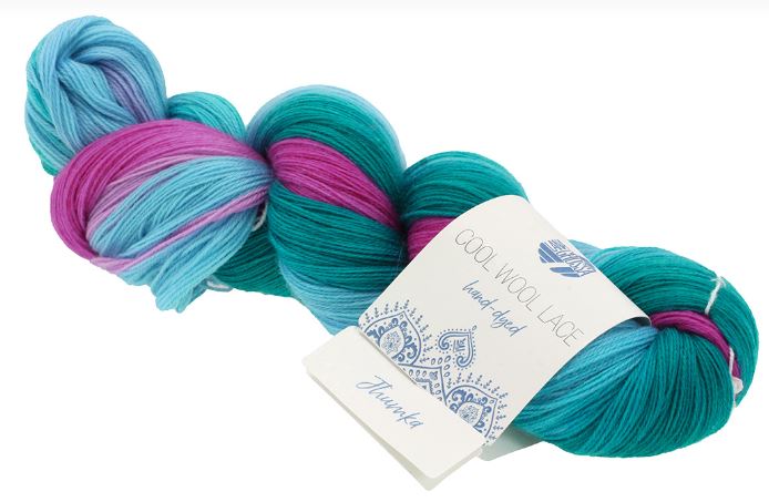 Lana Grossa Cool Wool Lace Hand-Dyed Limited Edition - Thumka (Color #819) - 100 GRAMS