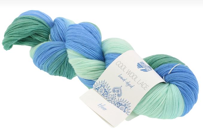 Lana Grossa Cool Wool Lace Hand-Dyed Limited Edition - Haar (Color #822) - 100 GRAMS