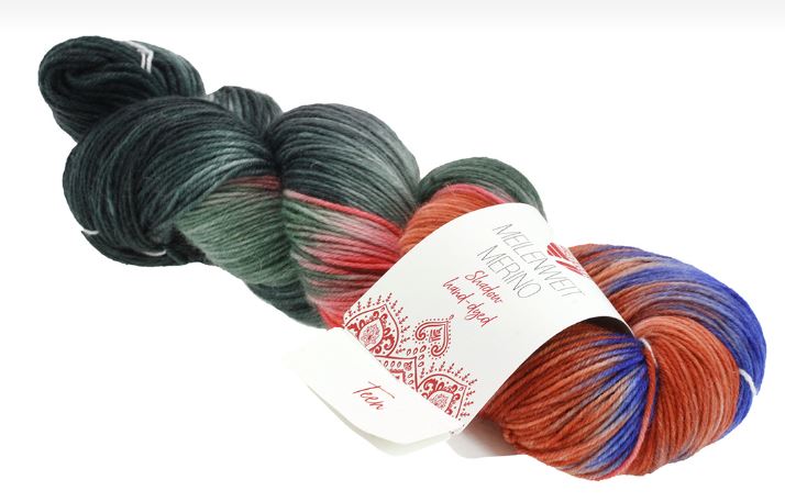 Lana Grossa Meilenweit Merino Shadow Hand-Dyed Limited Edition - Teen (Color #617) - 100 GRAMS