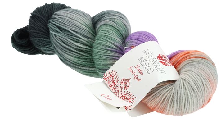 Lana Grossa Meilenweit Merino Shadow Hand-Dyed Limited Edition - Char (Color #618) - 100 GRAMS