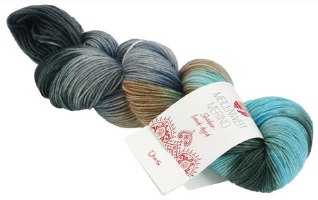 Lana Grossa Meilenweit Merino Hand-Dyed Limited Edition - Morning in Alaska (Color #621) 35% off hand-dyed yarn sale at Little Knits