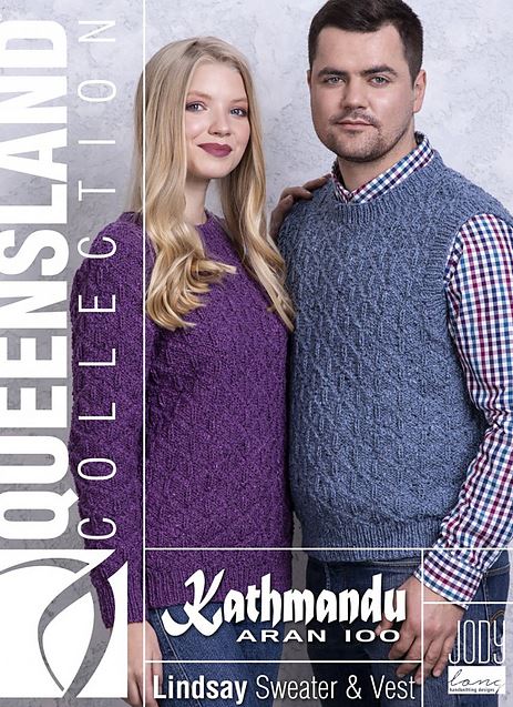 Lindsay Sweater and Vest - A Queensland Kathmandu Aran 100 Pattern (PDF File)