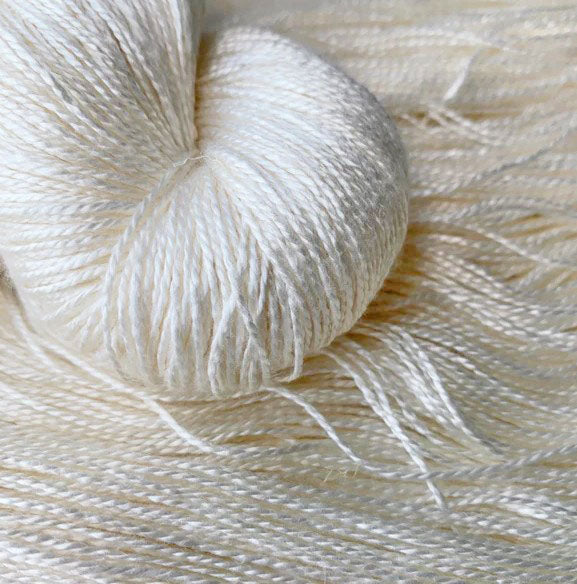 Lotus Silk 8 - Natural White - 100 Gram Hanks with 430 Yards