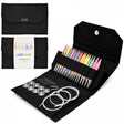 LYKKE Colour 5" Interchangeable Needle Set in Black Vegan Suede Snap Case - Free Shipping in Contiguous USA