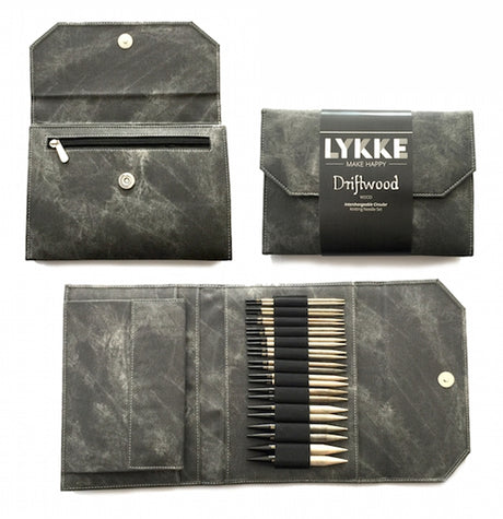 LYKKE Driftwood 3.5 Inch Interchangeable Circular Knitting Needle Set - Grey Denim