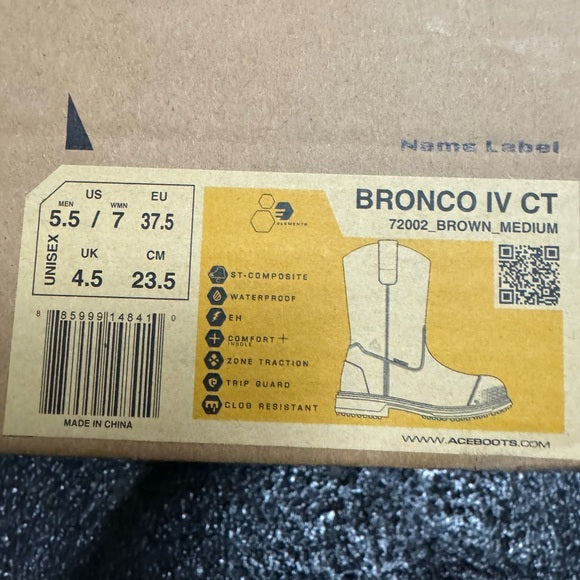 ACE Work Boots Unisex-Adult Bronco Industrial Boot New with Box Men Size 5.5