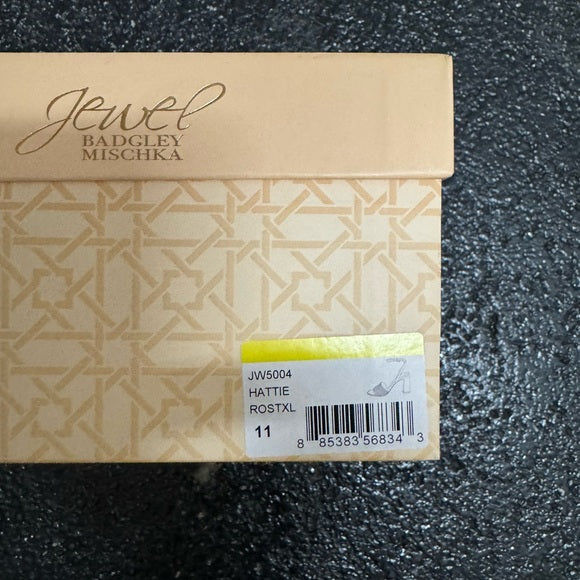 Jewel Badgley Mischka Hattie Block Heel Sandal New w/ Box Size 11