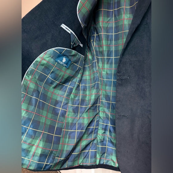 U.S. Polo Assn. Men's Corduroy Sport Coat 42L (Black)