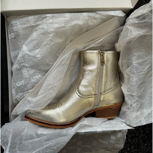 DKNY Women's Lukas Cowboy Booti - Platino Size 8