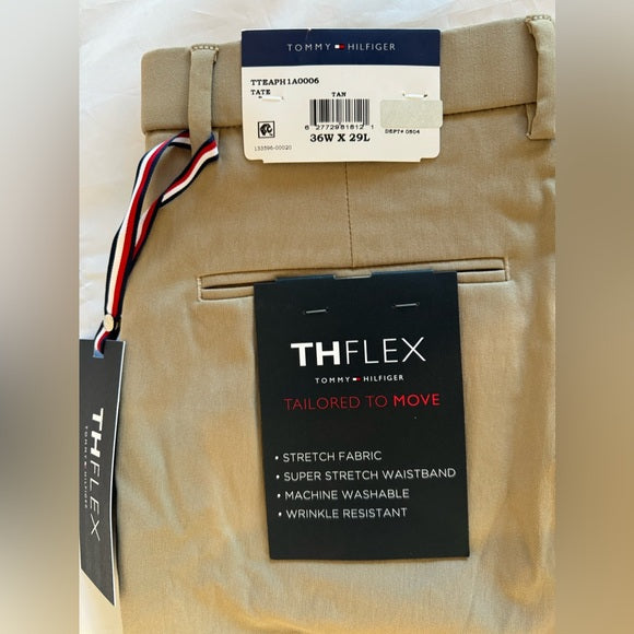 Tommy Hilfiger Men's Modern-Fit TH Flex Stretch Solid Performance Pant 36x29