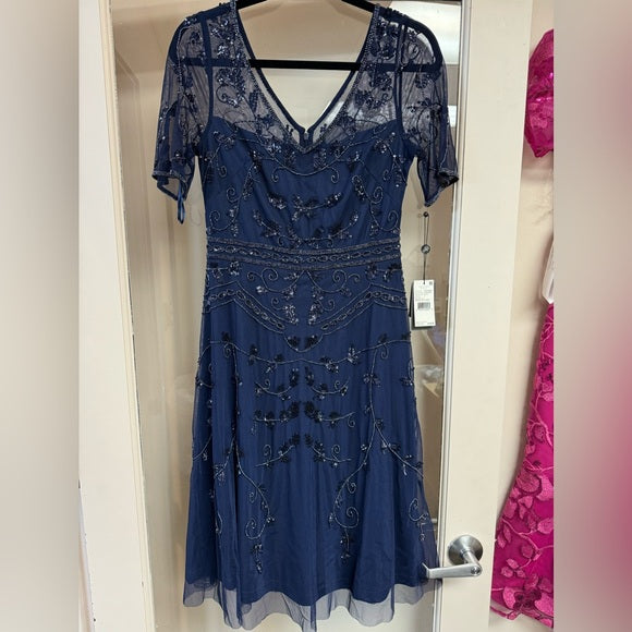 Adrianna Papell Women's Beaded Midi Dress Size 4