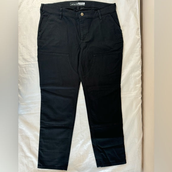Carhartt Women's Rugged Flex Relaxed Fit Canvas Double-Front Pant, 14 Short