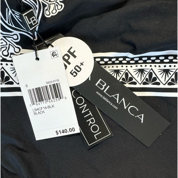 NWT La Blanca Shadow Floral One Shoulder Mio Keyhole Swimsuit Size 6