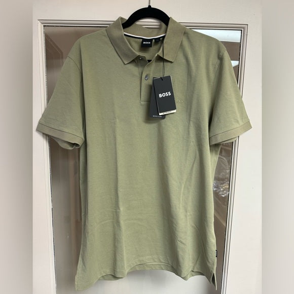 BOSS Men's Regular Fit Polo Shirt Celery Size XL