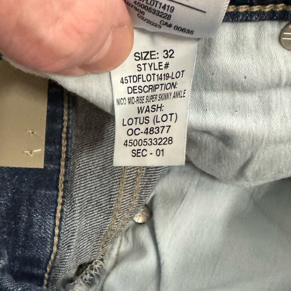 HUDSON Womens Nico Mid-Rise Skinny Leg Ankle Jean Size: 32