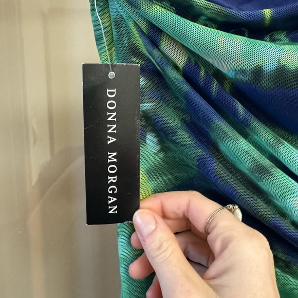 Donna Morgan Womens One-Shoulder Keyhole Midi Dress for Women Size 12