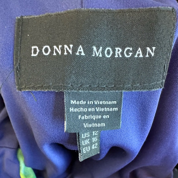 Donna Morgan Womens One-Shoulder Keyhole Midi Dress for Women Size 12