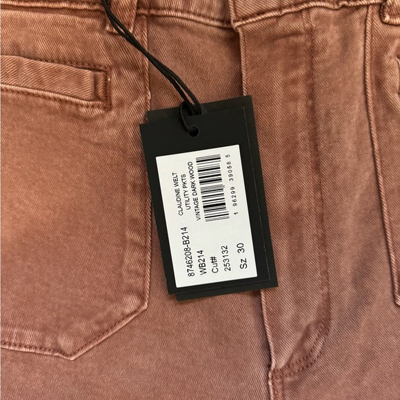 NWT PAIGE Women's Claudine Welt Utility Pockets Size 30