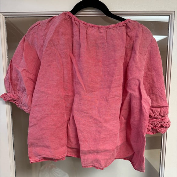 Velvet by Graham & Spencer Women's Celine Woven Linen Top Size XS