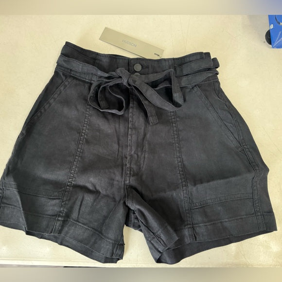 HUDSON Women's Tie Waist Short Black Beauty Size 25