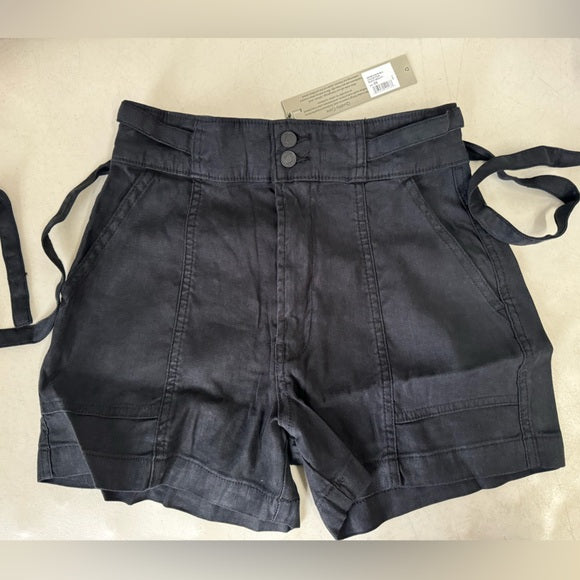 HUDSON Women's Tie Waist Short Black Beauty Size 25