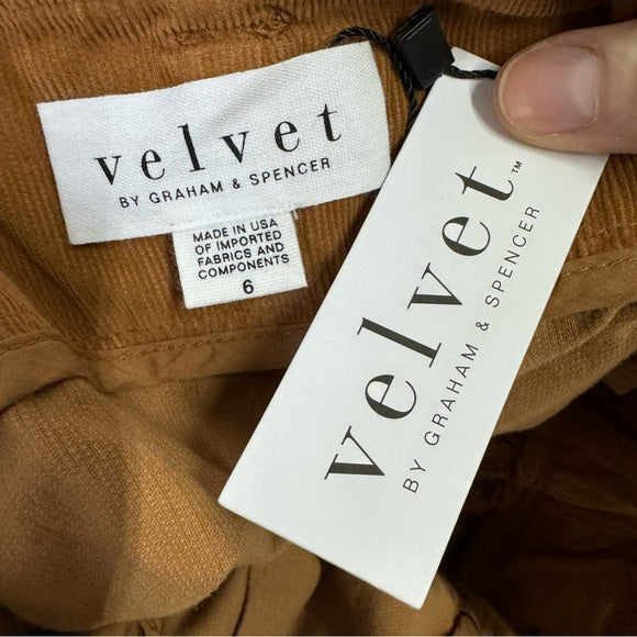 VELVET BY GRAHAM & SPENCER Women's Kennedy Cotton Corduroy Skirt, Clove Size: 6