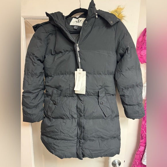 WenVen Women's Winter Puffer Coat with Faux Fur Removable Hood Size: Small