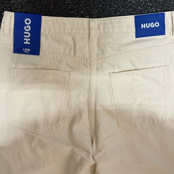 New w/ Tags HUGO womens Leni Loose Fit Wide Leg Jeans 31x32