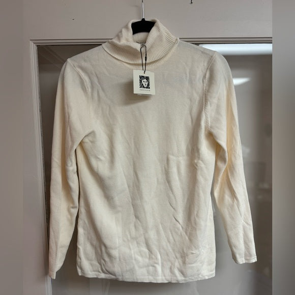 New w/ Tags Anne Klein Womens White Long Sleeved Turtleneck Size Small