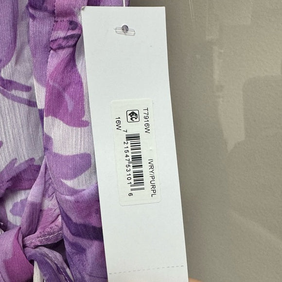 NWT London Times Rosie Dress Stained Glass Flower Size 16W